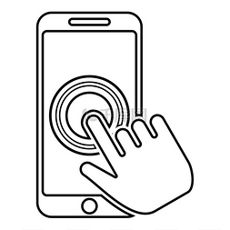 手指点赞2图片_点击触摸屏智能手机现代智能手机