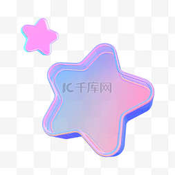 星图片_c4d潮流镭射星星酸性