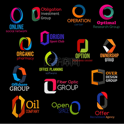 O 图标、企业标识字母标志和商业