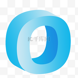 3D立体渐变数字0