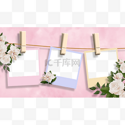 相册模板图片_花卉相册粉色浪漫玫瑰花相框