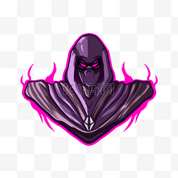刺客徽标火焰轮廓紫色