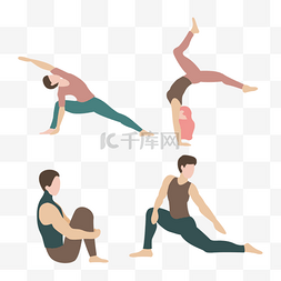 瑜伽动作图片_瑜伽运动练习动作人物瑜伽姿势