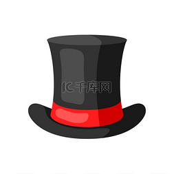 黑色礼帽的插图节日和派对的配饰
