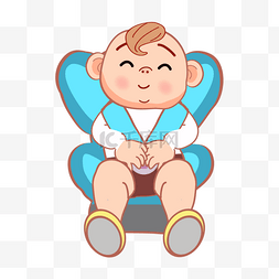 卡通婴儿宝宝图片_卡通婴儿睡觉安全座椅里的孩子