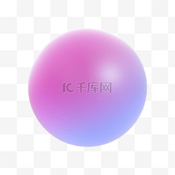 几何立体元素图片_3D立体蓝紫渐变磨砂玻璃球