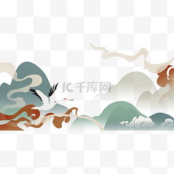 中国风山水壁画图片_古风国风敦煌壁画