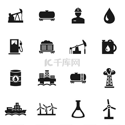蒸馏提取图片_一组关于燃料主题的图标。