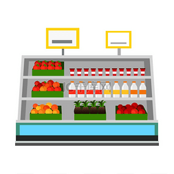 超市货架分类图片_杂货店货架上的产品。