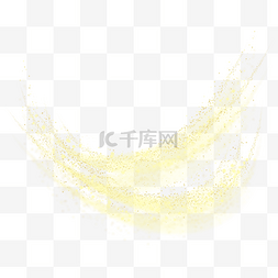 金色粒子光效图片_上扬弧形线条金色抽象光效