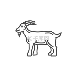 星座图片_山羊春节象征公羊孤立的轮廓图标