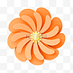 橙色C4D立体唯美植物剪纸花朵