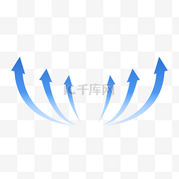 箭头蓝色箭头图片_蓝色渐变发散箭头科技商务