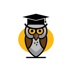 毕业设计展邀请函图片_孤立的猫头鹰图标公司标志横幅贴
