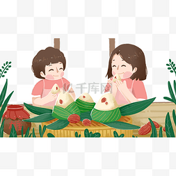 端午节家人图片_传统端午节家人包粽子吃粽子