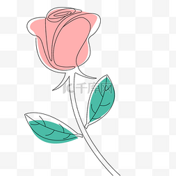 线条玫瑰花图片_520线条花朵