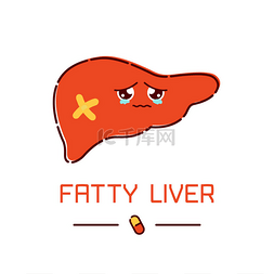 肝肾卡通图片_脂肪肝肝海报