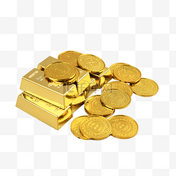 金币堆钱图片_道具黄金金块货币财富堆