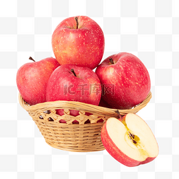 篮中苹果图片_新鲜脆苹果红富士