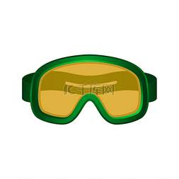 sport体育图片_滑雪运动护目镜，暗绿色设计