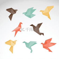 折纸鸟图片_品牌标识折纸模板品牌标识折纸模