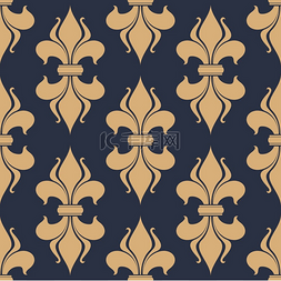 经典的法式灰色和米色 fleur-de-lis 