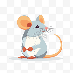 老鼠解剖图片_可爱卡通手绘免扣动物扁平插画素