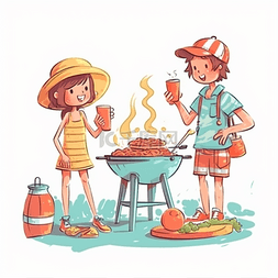 夏季户外烧烤活动