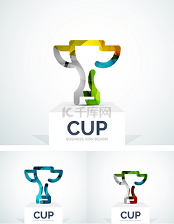 logo设计图片_抽象的五颜六色的 logo 设计杯