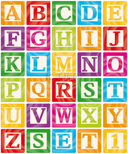 英语单词图片_矢量婴儿块设置字母表大写的字母