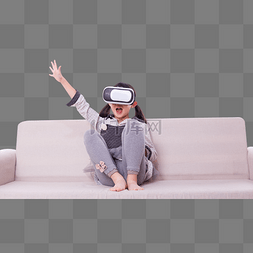惊讶图片_VR女孩惊讶虚拟科技