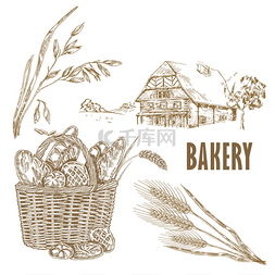 绘制星点图片_手工绘制的面包、 农家书屋、 燕