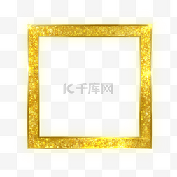 方形锆石图片_金粉金色颗粒发光金属正方形边框