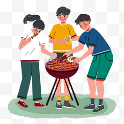 bbq烧烤锅图片_伙伴好朋友户外烤肉烧烤聚会团建