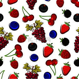 草莓、樱桃、紫葡萄、蓝莓、覆盆