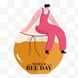 世界蜜蜂日插画美味蜂蜜