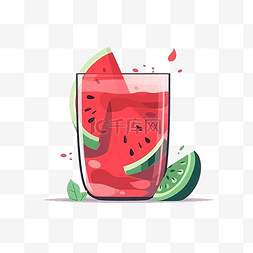 一杯西瓜汁卡通素材