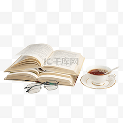 咖啡图片_世界读书日书本和眼镜