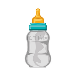 婴儿与奶瓶图片_与黄色奶嘴奶瓶婴儿