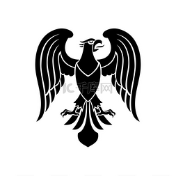 徽章翅膀图片_赫拉底鹰有爪子和翅膀中世纪哥特