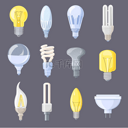 室内灯泡图片_灯泡的集合，带有用于灯和室内的