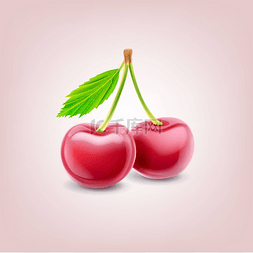 objects图片_cherries on pink background