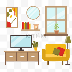 沙发设计图片_客厅房间起居室扁平风格电视柜沙
