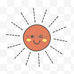 眨眼睛晒黑了的可爱卡通太阳