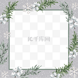 文字图片_卡通白色花朵灰色底纹圣诞冬季植