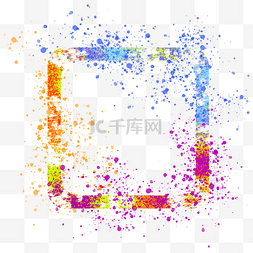 涂色边框图片_流体渐变彩色方形边框