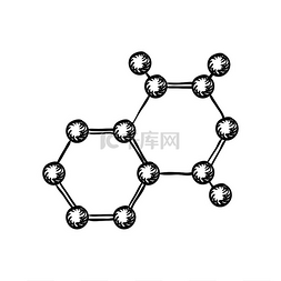 球棒分子模型与孤立在白色背景上