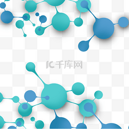 商务光效图片_边框商务分子科技创意蓝色