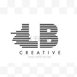 品牌理念图片_Lb L B 斑马字母标志设计有黑色和