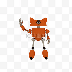 少儿兴趣班图片_C4D立体3D橙色简版机器人